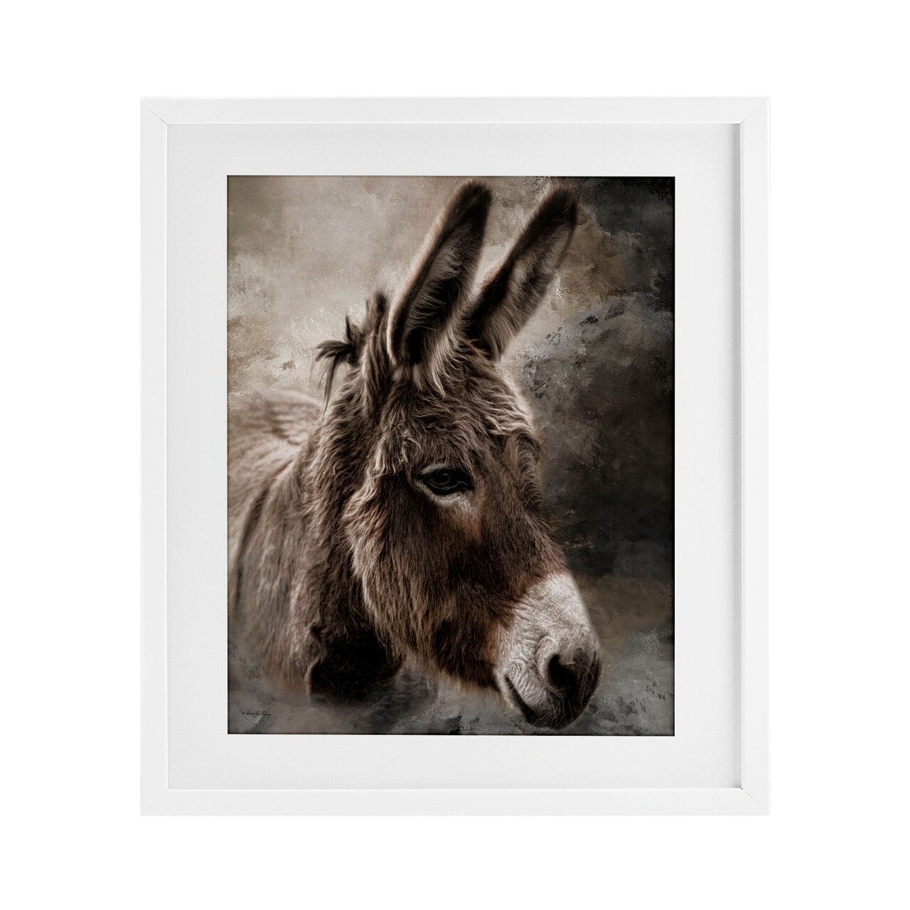 Stupell Industries All Ears Donkey Framed Print Under Glass, design by Robin-Lee Viera